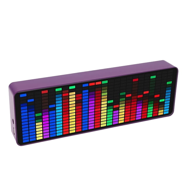 Music Spectrum Display, 20 Dynamic Effects 7 Color Modes 5V USB 1624 Segments Sound Level Analyzer for Tabletop Game
