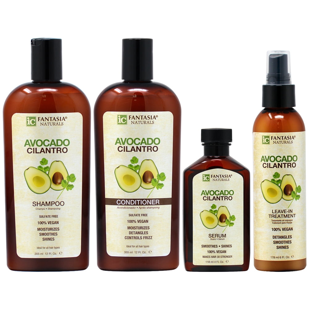 FANTASIA Avocado & Cilantro Shampoo + Conditioner DUO 12oz + Serum 4oz + Leavein 6oz Walmart