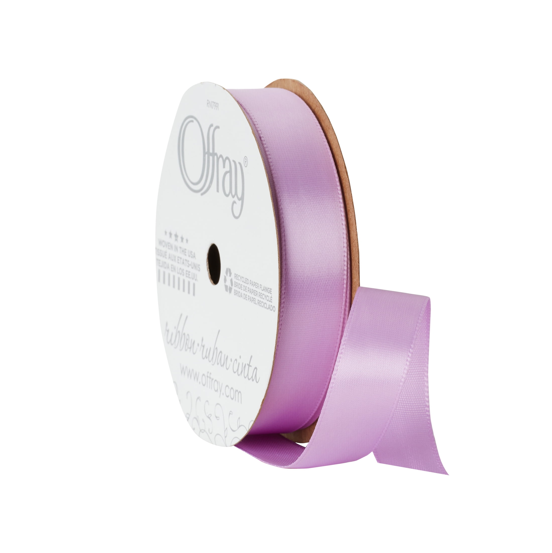 (4 pack) Offray Ribbon, Light Orchid Purple 5/8 inch Single Face Satin Polyester Ribbon, 18 feet