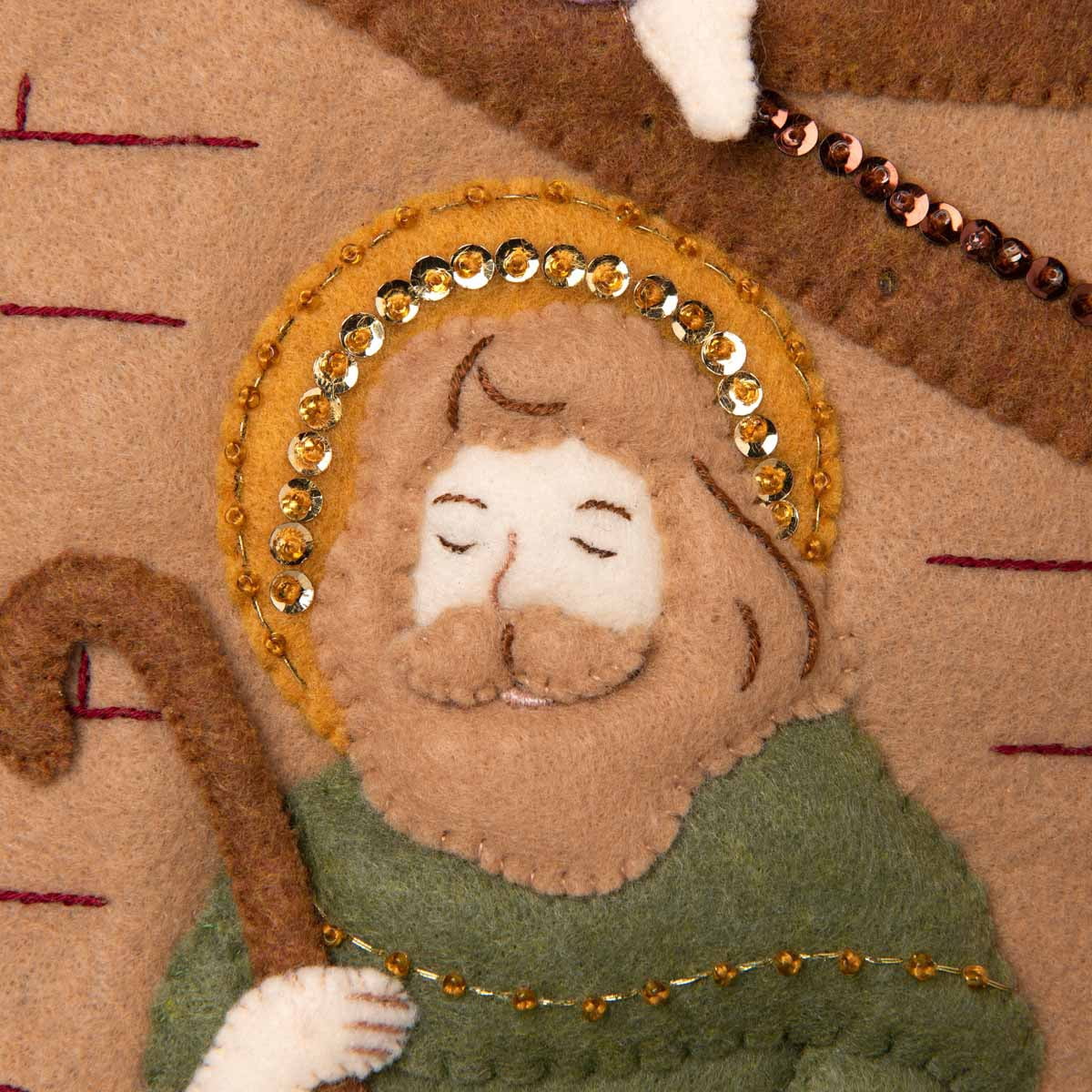 Bucilla Felt Applique DIY Holiday Wall Hanging Kit, Away in the Manger, 16" x 22"