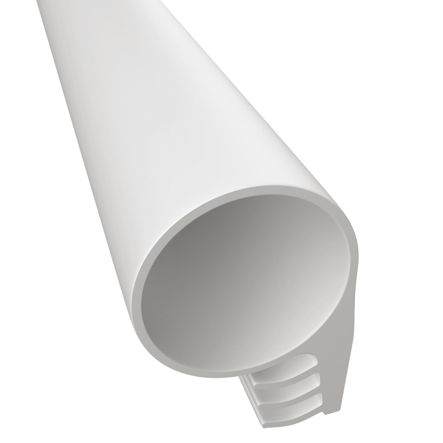 TMH Pure Silicone Kerf Weatherstrip for Doors, Bulb/Ring Shape, White - 20 Feet