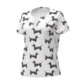 thumbnail image 3 of Wukai Dachshund Dog Puppy Casual V-Neck Graphic Tees for Women: Lightweight and Breathable Summer Tops with Stylish Design-X-Large, 3 of 8