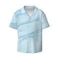 thumbnail image 3 of Goofa Light Blue Marble Printed Men's Casual Short-sleeved Shirt,Lightweight Breathable Button-down,Summer Casual men's top,Versatile Fashion shirt-Large, 3 of 7