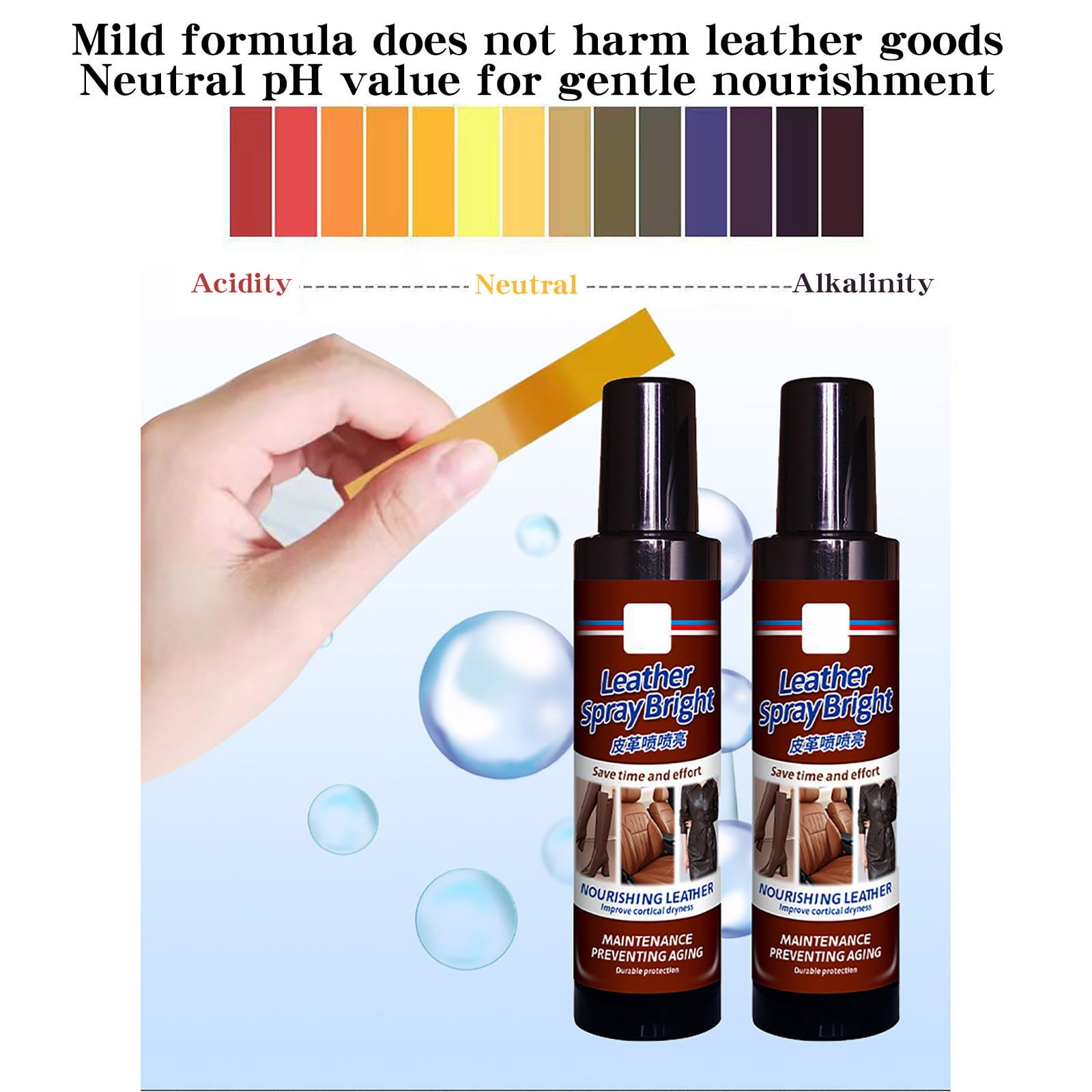 cpengpj Leather Care Spray 1-Piece 6.76 oz, Deep Nourishing Decontamination Polishing Refurbishment Formula, Prevents Fading Improves Brightness for Leather Furniture