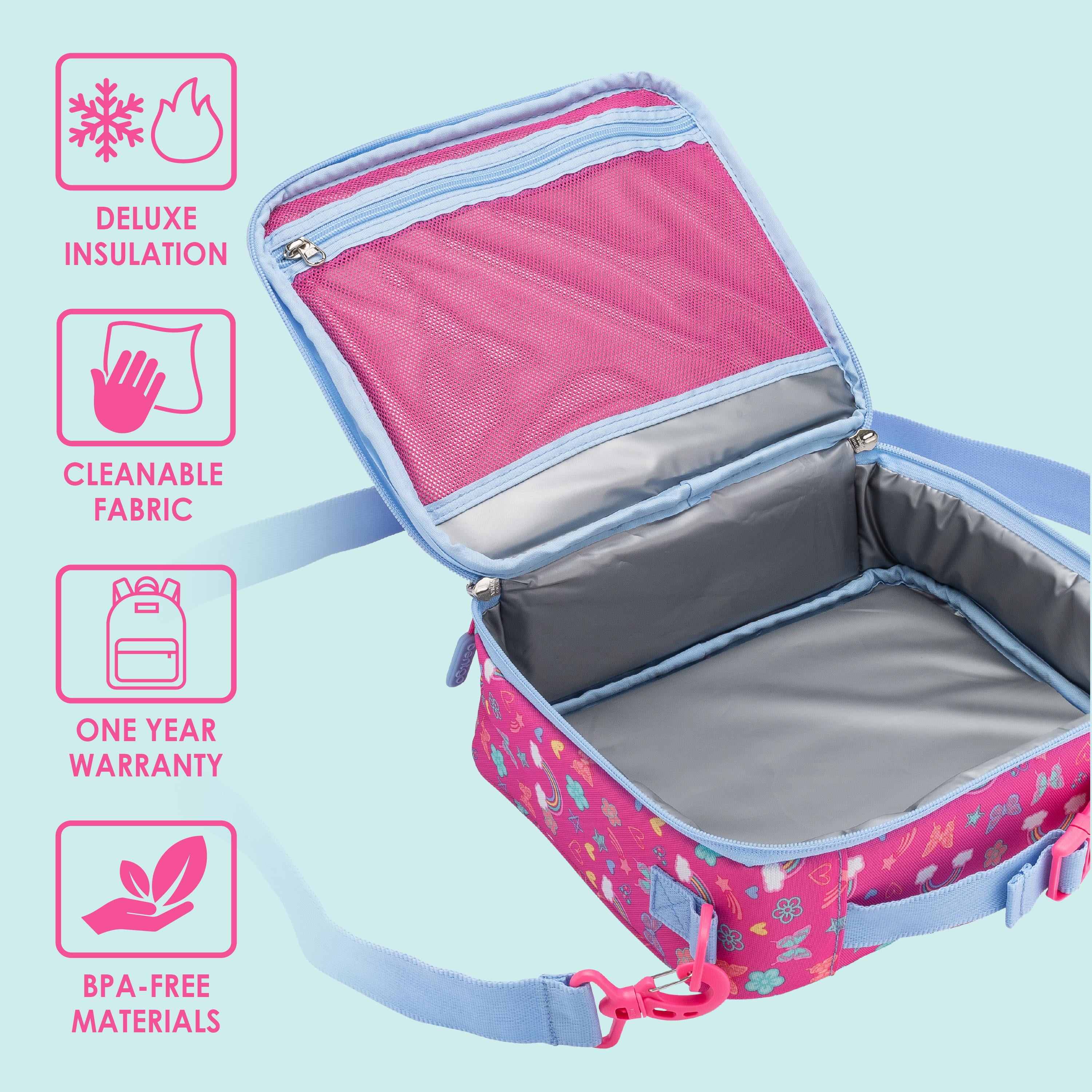 Bentgo Kids Lunch Bag - Rainbows and Butterflies, Leak-Proof Bento Lunch Box for Kids, Durable, BPA-Free, Dishwasher Safe, Perfect for School Lunches