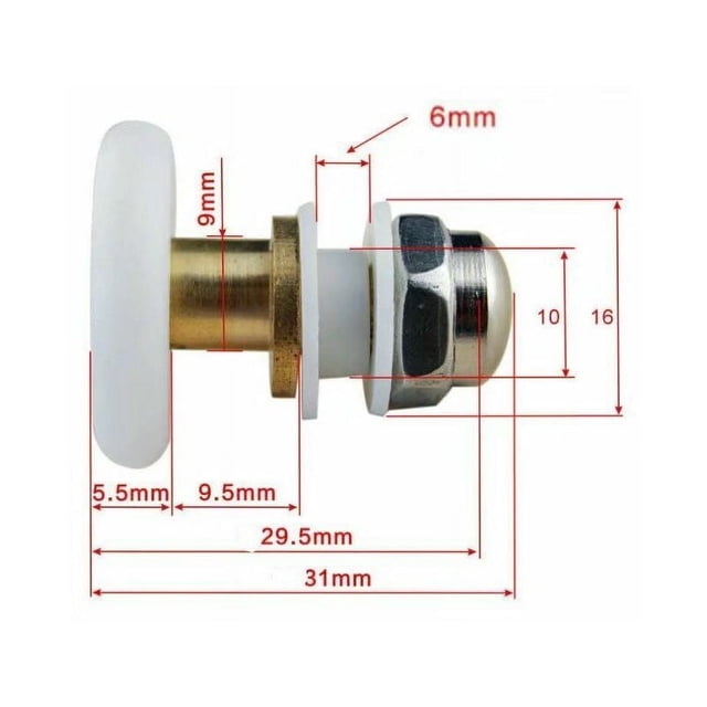 Shower Door Rollers Replacement, Easy Installation Of Multi-Function Rollers For Smooth And Quiet Sliding, 4 Pieces Set