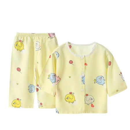 

Dadaria Baby Clothes 0-3T Toddler Kids Baby Boys Girls Cartoon Animal Tops+Pants Pajamas Sleepwear Outfits Yellow 65 Toddler