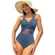 thumbnail image 1 of Wafatliotn Traje de baño de una pieza con corte halter y parte delantera con push-up para mujer, 1 of 4