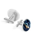 thumbnail image 3 of Shark Formal Attire Stainless Steel Cufflink Set and Shirt Clip - for Dress Shirts, 3 of 6