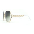 thumbnail image 3 of Womens Metal Jewel Chain Arm Luxury Diva Oversize Sunglasses Gold Green, 3 of 4