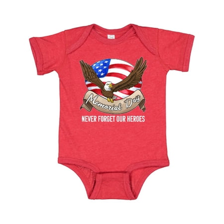 

Inktastic Memorial Day- Never Forget Our Heroes- Bald Eagle Gift Baby Boy or Baby Girl Bodysuit