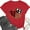 Red, variant on Valentines T-Shirt Print Graphic Tees Cute Love Heart Shirts Casual Short Sleeve