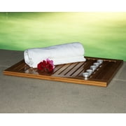 Oceanstar Bamboo Floor and Shower Mat, 23.75 in L x 17.75 in W x 1 in H