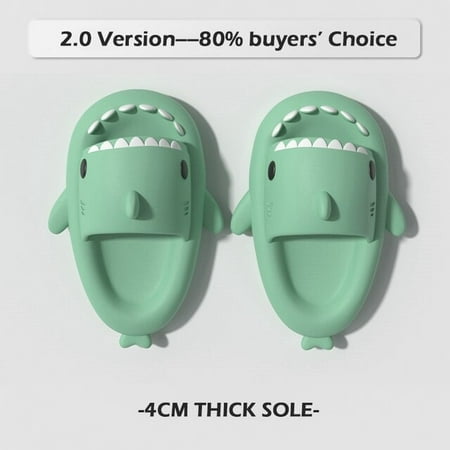 

CoCopeanut Summer Lovely Shark Shape Women Men Slippers Cartoon Couples Slides Beach Sandals Non-slip Soft EVA House Bath Funny Slippers