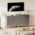 thumbnail image 7 of Litake 31.5" Fluted Cabinet with Storage, 2 Doors Sideboard Buffet Cabinet, Modern Accent Credenza with Adjustable Shelf and Wood Legs for Living Room, Dining Room, Kitchen, Entryway- Oak/Oak Gray, 7 of 7