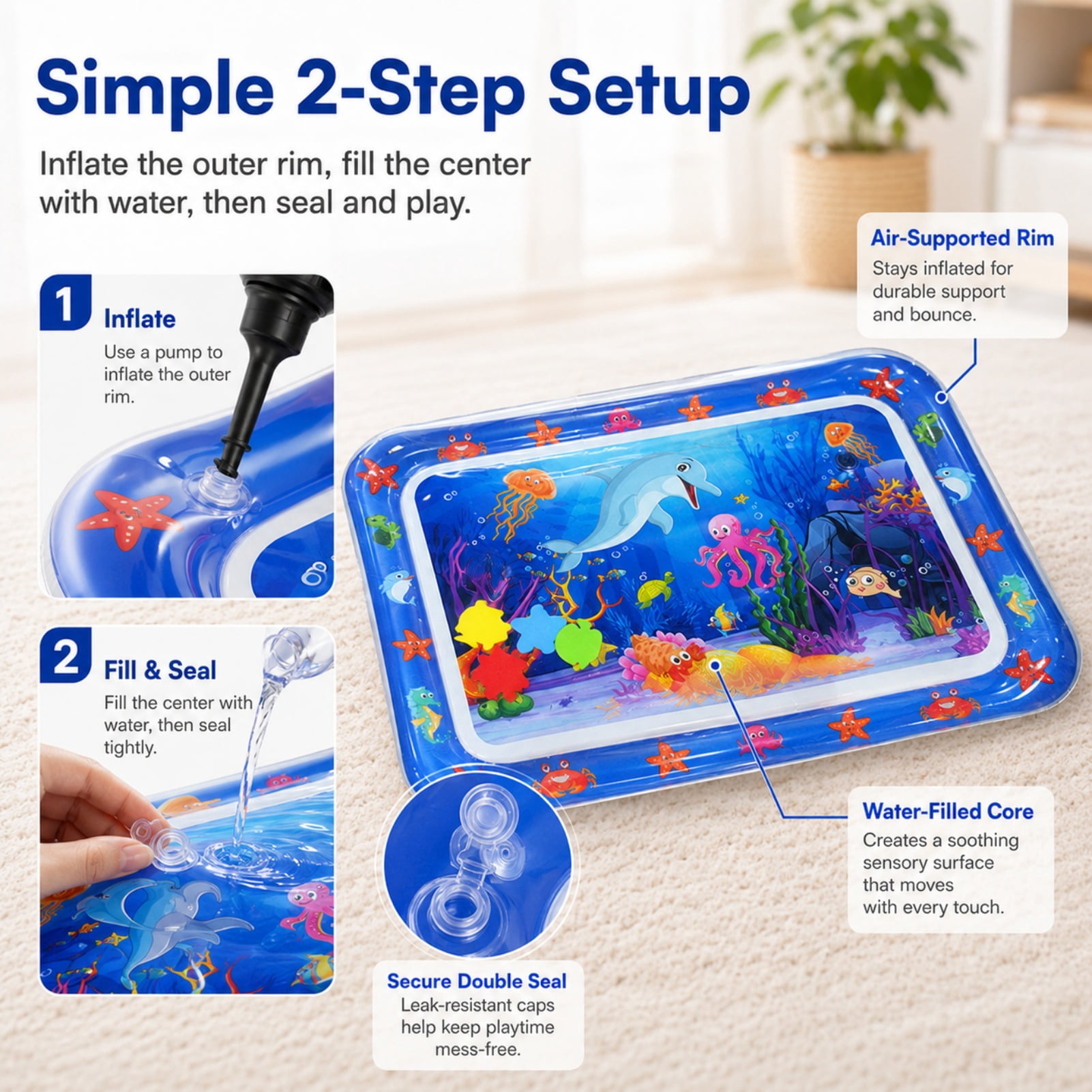 Aquameow Water Cat Toy, Aquameow Cat Toy, Durable Pvc Material with Interactive Flowing Design, Dual-Chamber Air-Water Structure with Easy Assembly, Collapsible Design, Ideal for Cats