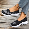 thumbnail image 7 of NexTorq Walking Shoes Women, Casual Shoes for Women, Womens Breathable Knit Slip-on Walking Shoes Embroidered Slip on Sneakers Lightweight Comfortable Orthopedics Walking Shoe, Black, 6, 7 of 7