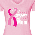 thumbnail image 4 of Inktastic Breast Cancer Awareness I Support My Mom with Pink Ribbon Women's V-Neck T-Shirt, 4 of 5