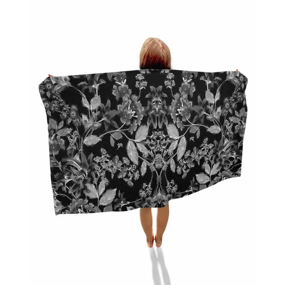 Black and White Floral Beach Towels Oversized Super Absorbent, Modern Oil Painting Abstract Art Lightweight Bath Towel Quick Dry Sets For Bathroom/Pool/Rv Camping/Beach Play/Gym Room/Picnic 35"x70"