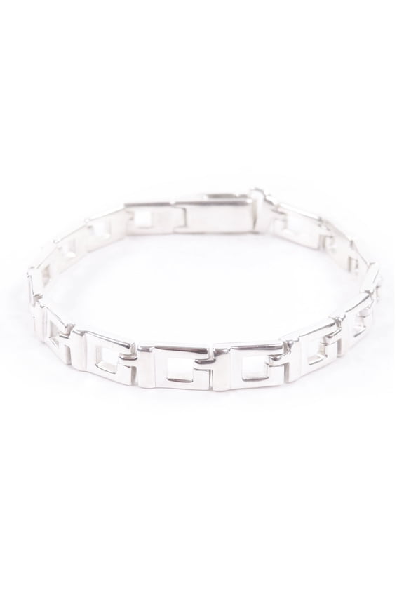 Pre-Owned GUCCI Vintage SV925 G Logo Bracelet, Silver, Comes with Box and Dust Bag, Made in...