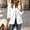 White, variant on Qiggri Women's Roll Up Cuff Striped Lining Blazer Lapel Single Button Suit Jacket for Office Commute Business Casual Wear L