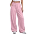 thumbnail image 4 of Jovrlynd Womens Wide Leg Sweatpants Pocket Straight Fleece Lined Elastic High Waist Fall Winter Sweat Pants 2026, 4 of 7