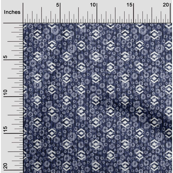 oneOone Cotton Jersey Royal Blue Fabric Floral & Geometric Sewing Craft Projects Fabric Prints By Yard 58 Inch Wide