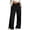 Black, variant on Girls Cotton Wide Leg Sweatpants Drawstring Elastic High Waist Trousers Breathable Soft Athletic Casual Loose Pant with Pockets