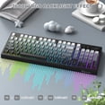 thumbnail image 3 of Freewolf-ZIYOULANG K100 99 Keys Gaming Membrane Wireless Tri-Mode BT/2.4GHz/USB-C Computer Keyboard with Media Knob & Side Printed Keys, Black, 3 of 9