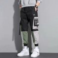 thumbnail image 3 of Pantalones de hombre Harem Hip Hop Multibolsillos Verano Multibolsillos Empalme Pantalones Cargo para Hombre Spandex Ropa Vintage Nailon Largo Emo, 3 of 5