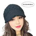 thumbnail image 6 of Winter Knit Hat with Visor Brim Cold Weather Warm Skull Cap Women Slouchy Snow Cap for Outdoor Activities And Daily Wear, 6 of 8