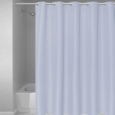 Details about   Fabric Shower Curtain Waffle Weave Hookless With Snap Off Liner 70"x75" 