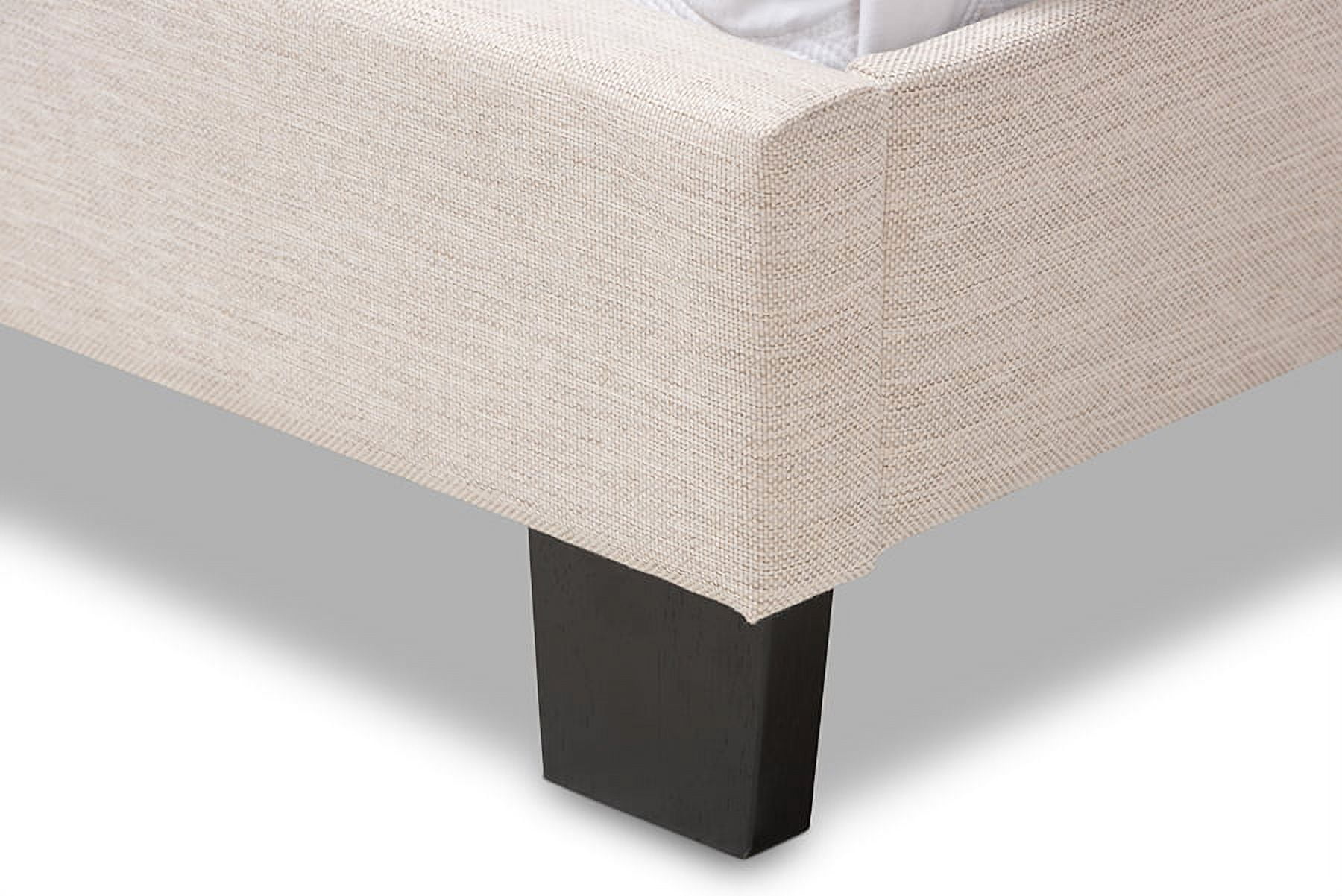 Baxton Studio Cassandra Light Beige Fabric Upholstered Queen Size Bed