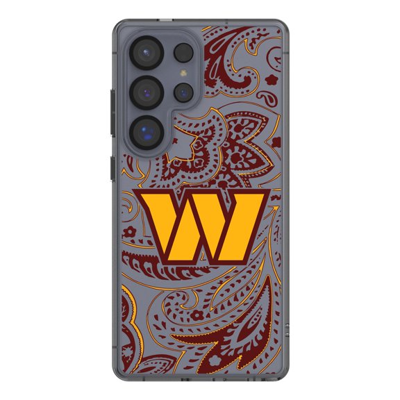 Washington Commanders Galaxy Clear Paisley Design Case