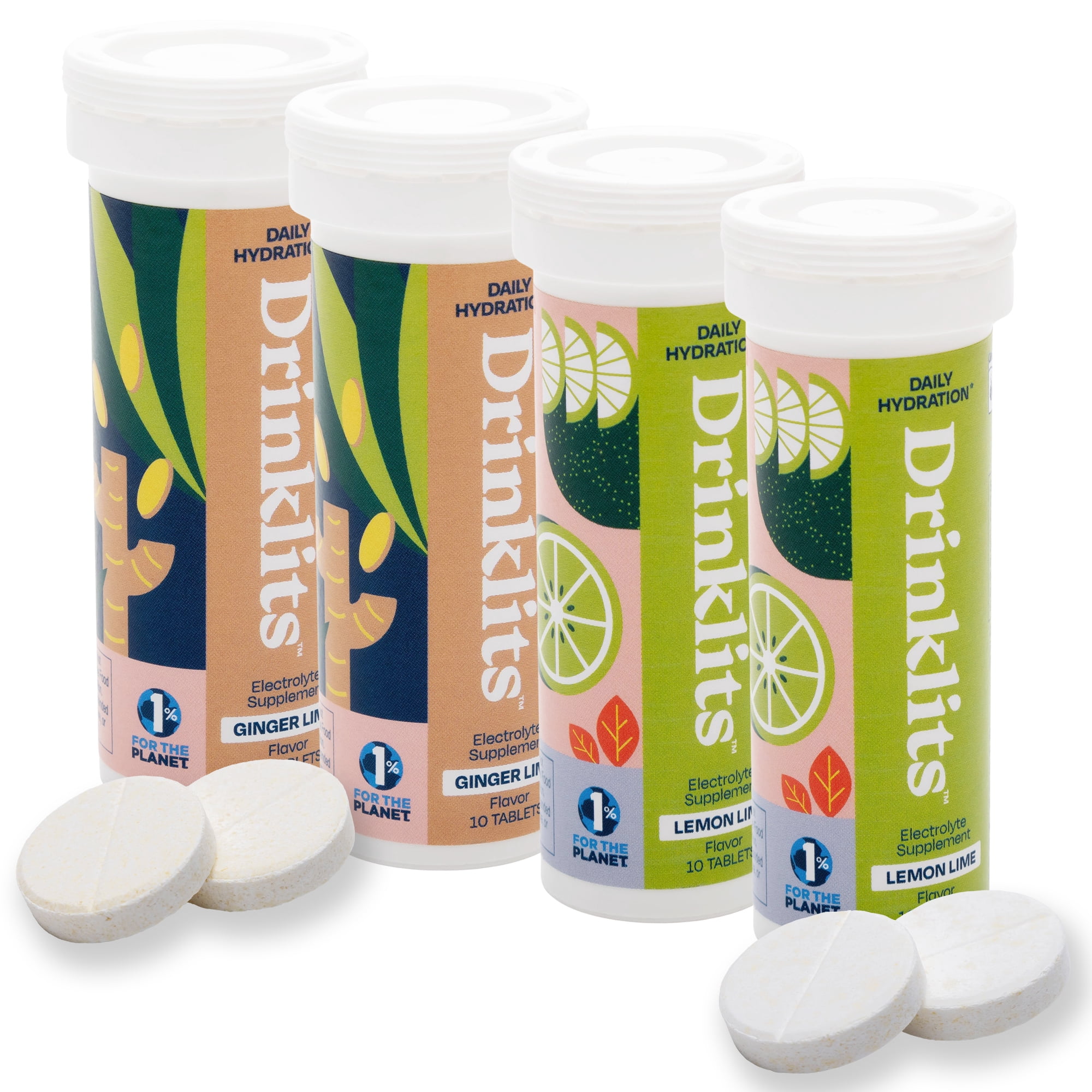 Ginger-Lime and Lemon Lime Electrolyte Tablets (4) Tube Bundle