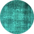 thumbnail image 1 of Ahgly Company Machine Washable Indoor Round Persian Turquoise Blue Traditional Area Rugs, 4' Round, 1 of 4