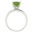 thumbnail image 4 of 2 ct Princess Cut Natural Peridot Solitaire Engagement Ring for Women in 18K White Gold, 4 of 5