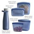 thumbnail image 3 of Stasher Premium Food-Grade Silicone Reusable Food Storage Container Starter Kit & Water Bottle, Leak Free Pinch Loc Seal, Deep Ocean Blue, 5 Pack, Mother's Day Gifting, 3 of 9