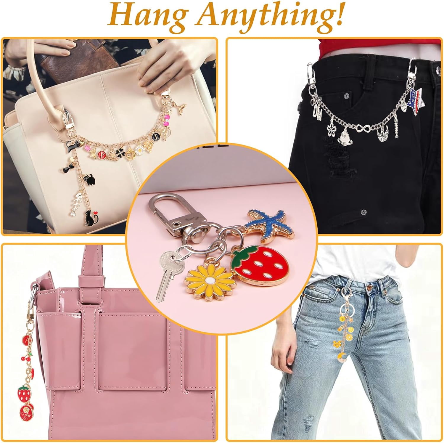 500pcs Lipgloss Keychain Making Kit, Including Key Clips, Lobster Claw Keychains, Extension Chains, Jewelry Pliers and Bag Charm kit(wwx)