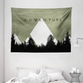 thumbnail image 1 of Adventure Tapestry, Forest with Halftone Effect Hipster Typography Camping in Mountains, Wall Hanging for Bedroom Living Room Dorm Decor, 80W X 60L Inches, Army Green Black White, by Ambesonne, 1 of 2