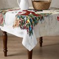 thumbnail image 4 of Red Beige Christmas Table Cloth Waterproof Tablecloths, Snowman Xmas Tree Ball Snowflake Winter Tablecloth Dining Table Cover for Kitchen Party Tabletop Outdoor, Square Tablecloth 60x60 Inch, 4 of 9