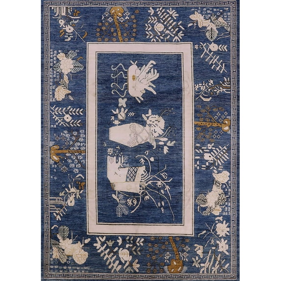 Ahgly Company Machine Washable Indoor Rectangle Industrial Modern Dark Slate Blue Area Rugs, 2' x 5'