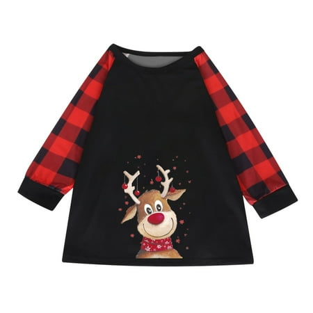 

Felirenzacia Christmas Man Daddy Plaid Printing Blouse Tops+Pants Xmas Family Clothes Pajamas