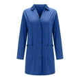 thumbnail image 4 of Baberdicy Blue Women's Fashionable And Casual Solid Color Button Tie Pocket Cardigan Jacket, Xxl, 4 of 6