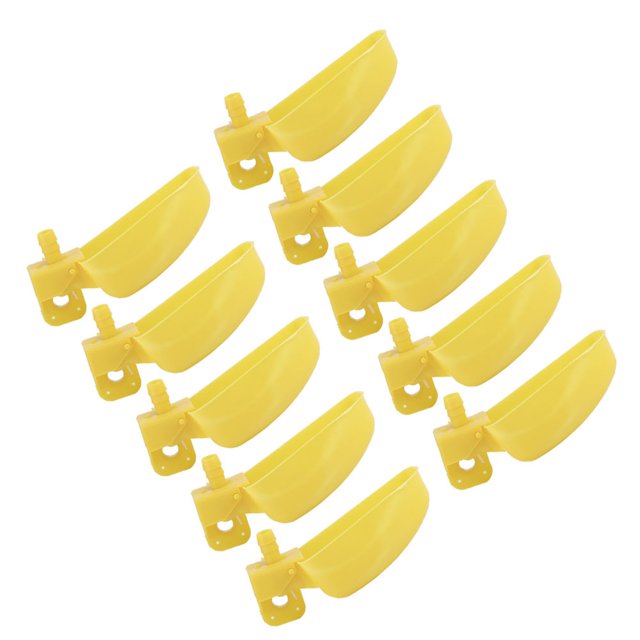 10Pcs Yellow Automatic Waterers, Large Size, Drinking Cups Bowl for Quail Chicken Birds with Wide Applicability