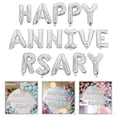 thumbnail image 3 of 16 Inch HAPPY ANNIVERSARY Letters Balloons Decorative Aluminum Film Balloons Set for Wedding Party (Silver), 3 of 8