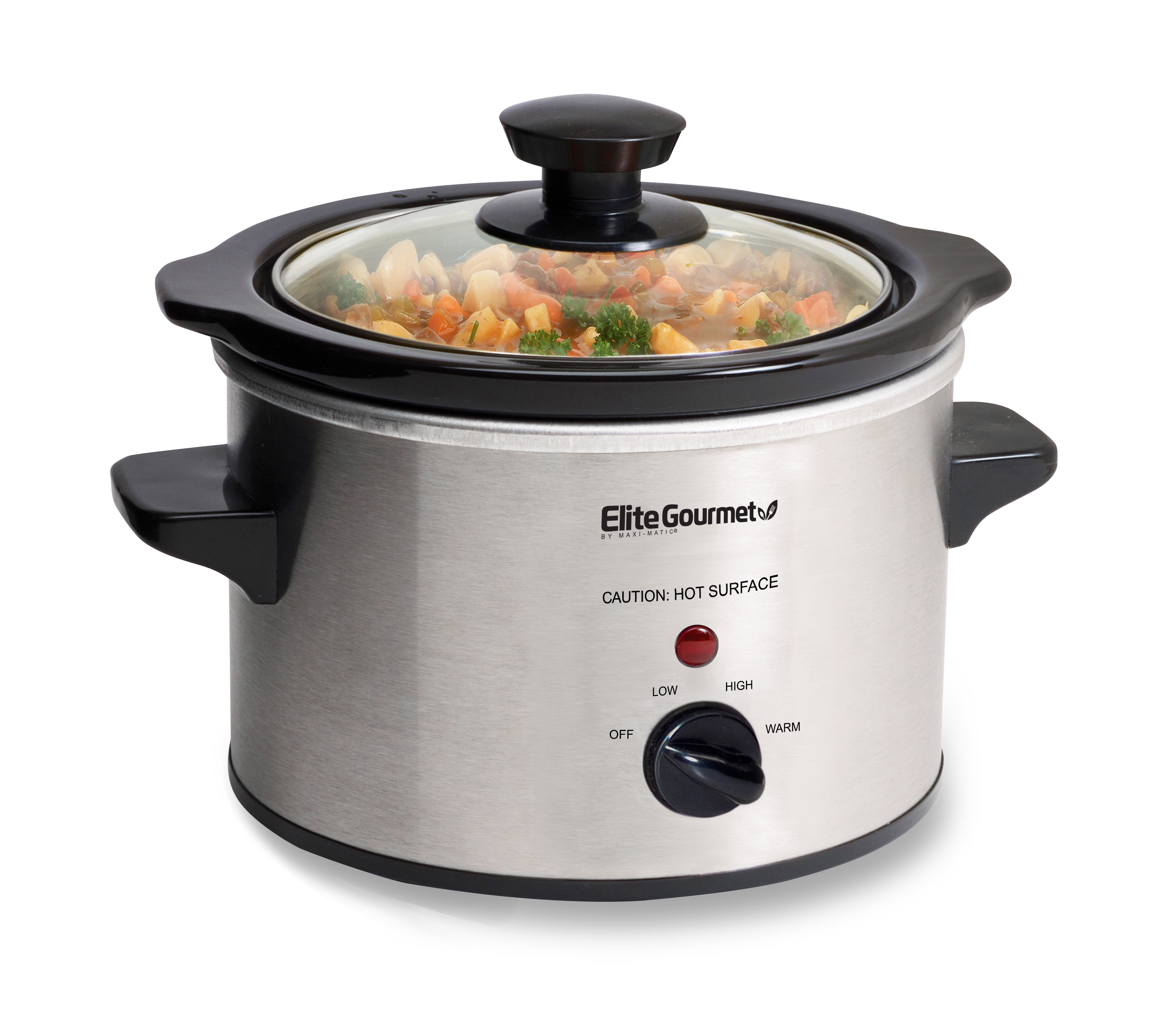 Elite Gourmet 1.5Qt. Mini Slow Cooker in Stainless Steel MST-250XS