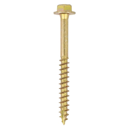 Timco - Advanced Coach Screws - Hex Flange - Yellow (Size 12.0 x 100 - 25 Pieces)