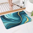 thumbnail image 4 of Teal and Gold Marble Splatter Pattern Bathroom Rugs Mat,Non Slip Microfiber Bathroom Rug,Rubber Backing,Soft Bathroom Mats for Bathroom Floor,Tub and Shower,17x27in(43x68cm), 4 of 5