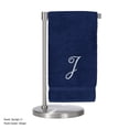 thumbnail image 3 of Monogrammed Bath Towel, Personalized Gift, 27 x 54 inches - Set of 2 - Silver Script Embroidered Towel - 100% Turkish Cotton- Soft Terry Finish - for Bathroom or Spa - Script J Navy, 3 of 3